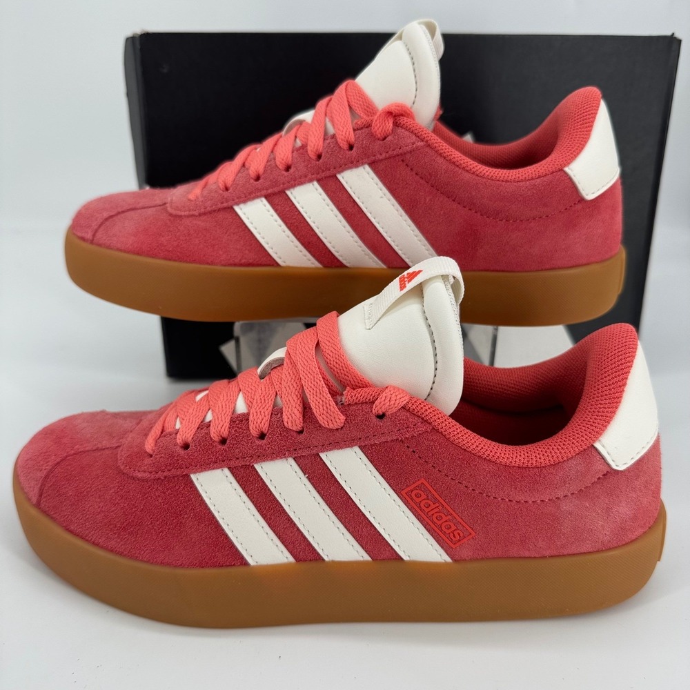 Adidas VL Court 3.0 Pink Suede Gum Sole Low Top Sneakers JP5327 Womens 6.5 - Picture 2 of 9